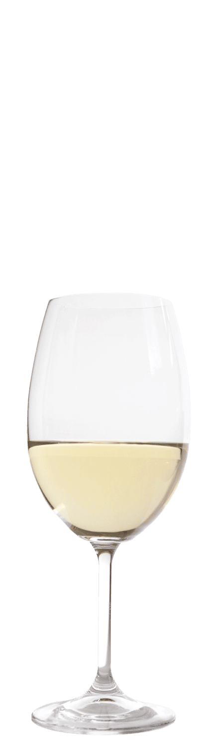 Foto von einem Weissweinglas befüllt.